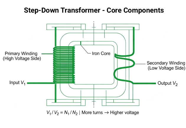 Step-Down Transformer - Core Components