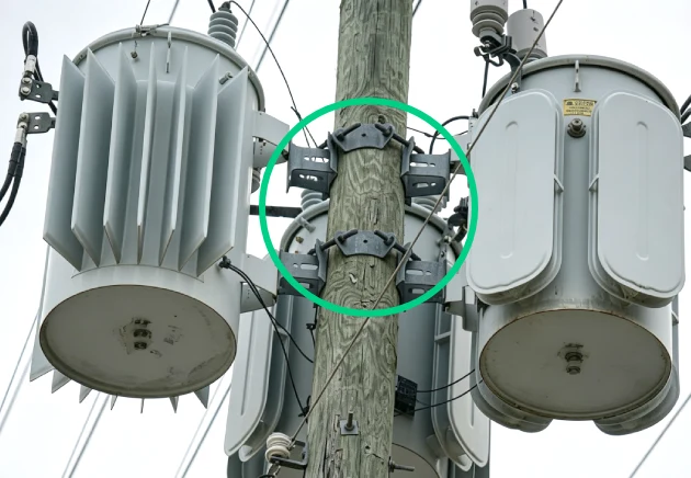 Heavy-Duty Pole Mounting Brackets of 150 kVA Pole Mounted Transformer
